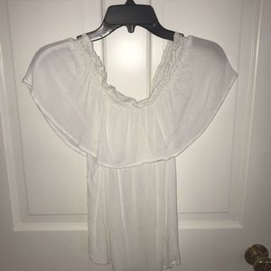 Off the shoulder white top